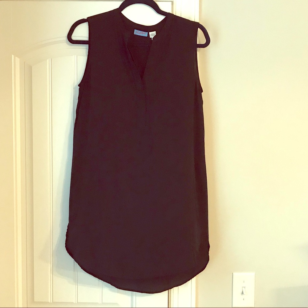 Acrobat Solid Sleeveless Silk Tunic in Black